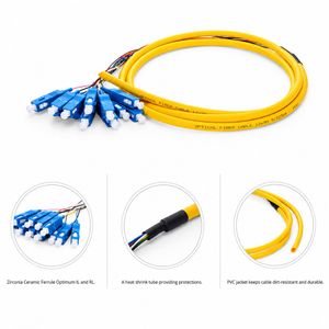 SC UPC Single Mode Multi Core Fiber Optic Pigtail with LSZH Jacket
