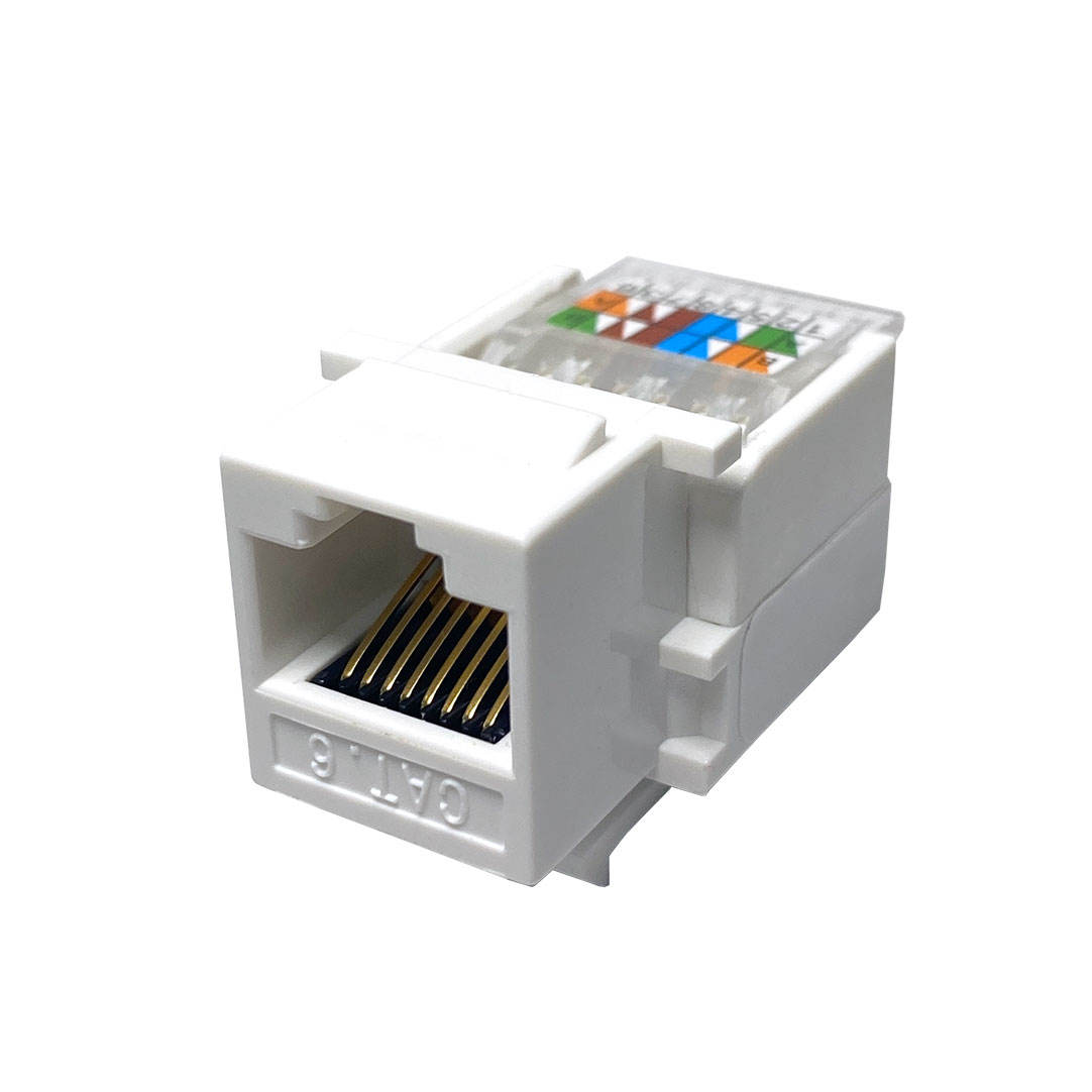 Cat6 UTP 180 Degree Toolless RJ45 Keystone Coupler - Type 2