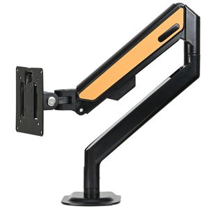 WS-Z100-Y Yellow Leather Single Monitor Gas Spring Desk Mounts Ergo Monitor Arm Bracket
