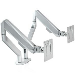 WS-Z200-S Silver Aluminum Double Gas Spring Desktop Mount Monitor Arm For PC Monitors