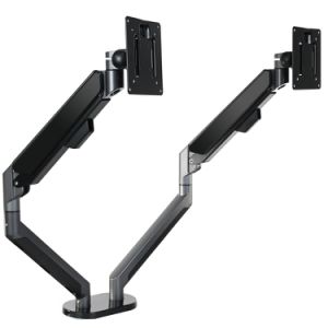 WS-ZB200-B Black Gas Spring Desk Mount Dual Monitor Bracket For Two 13-36" Monitors