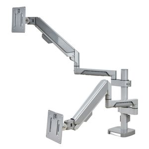 WS-ZL200-S Silver LCD Display Bracket Adjustable Dual Monitor Stand Arm With Pole
