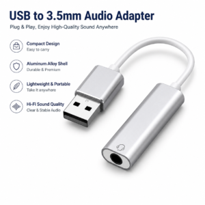 Universal USB to 3.5mm Jack Adapter Hi-Fi Sound External Audio Soundcard for Headset Microphone MacBook Windows Linux