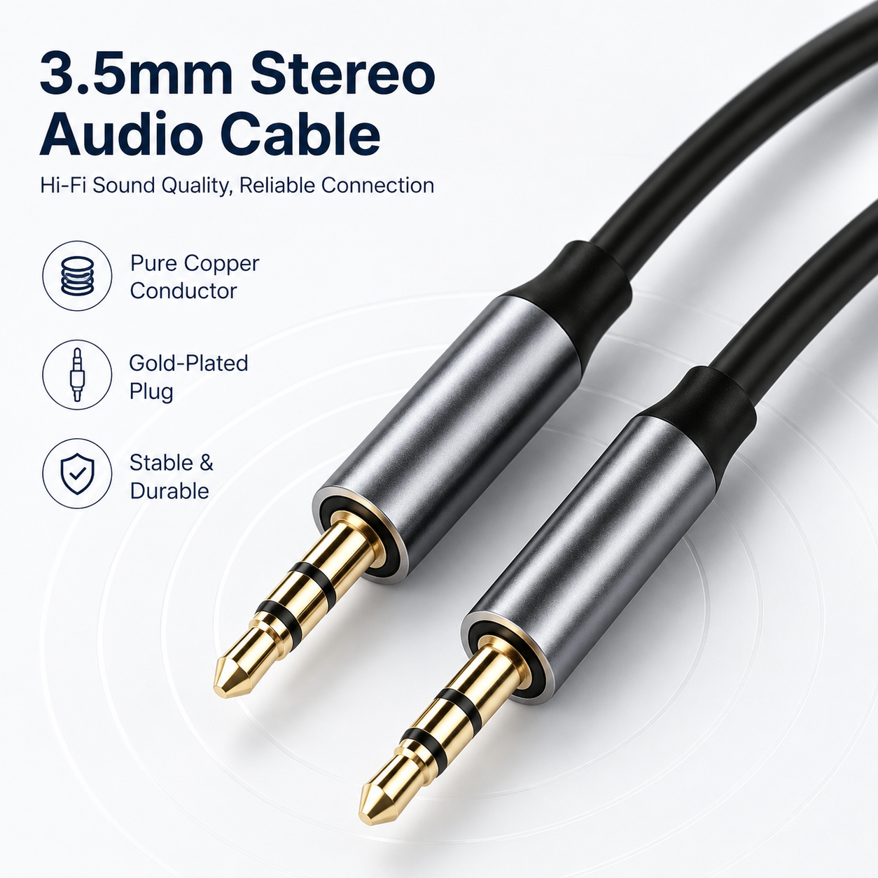 High Fidelity 3.5mm Audio Cable Male to Male 4 Pole TRRS Stereo Aux Cord Support Microphone for Headset Smartphone Car