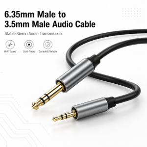 6.35mm 1/4 Inch Male to 3.5mm 1/8 Inch Male Audio Cable Pure Copper Stereo TRS Cord Gold Plated for Amplifier Speaker