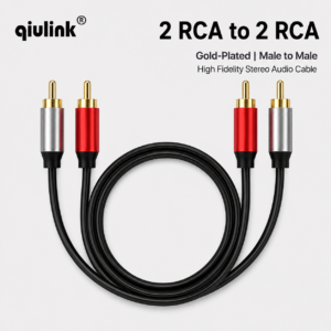 High Fidelity 2 RCA to 2 RCA Audio Cable Gold Plated Male to Male Stereo Phono Cord for Home Theater Amplifier Speaker
