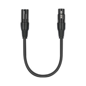 3pin Female XLR to 5pin Male Copper Conductor Audio Microphone Cable 0.3m PVC Jacket for Camera and Speaker Use