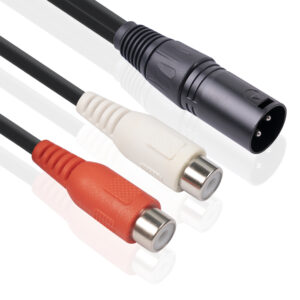 3 Pin XLR Male 2 RCA Female PVC Jacket Studio Audio Cable Copper Conductor Speaker
