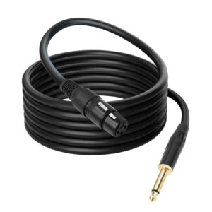 XLR 6.35mm (1/4 Inch) TRS Microphone Cable for Guitar and Speaker PVC Jacket Mono Male-Female Audio Cord