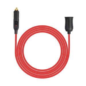 12V Red PVC Car Charger Extension Cable Male Plug Female Socket Adapter Air Pump Cigarette Lighter Rated Current 20A BSLK038