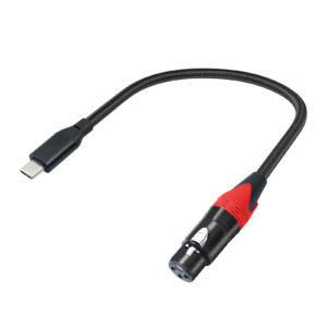 USB TYPE-C to Cardholder XLR Audio & Video Cable Built-in Chip for Connecting Phone Microphone and Recording