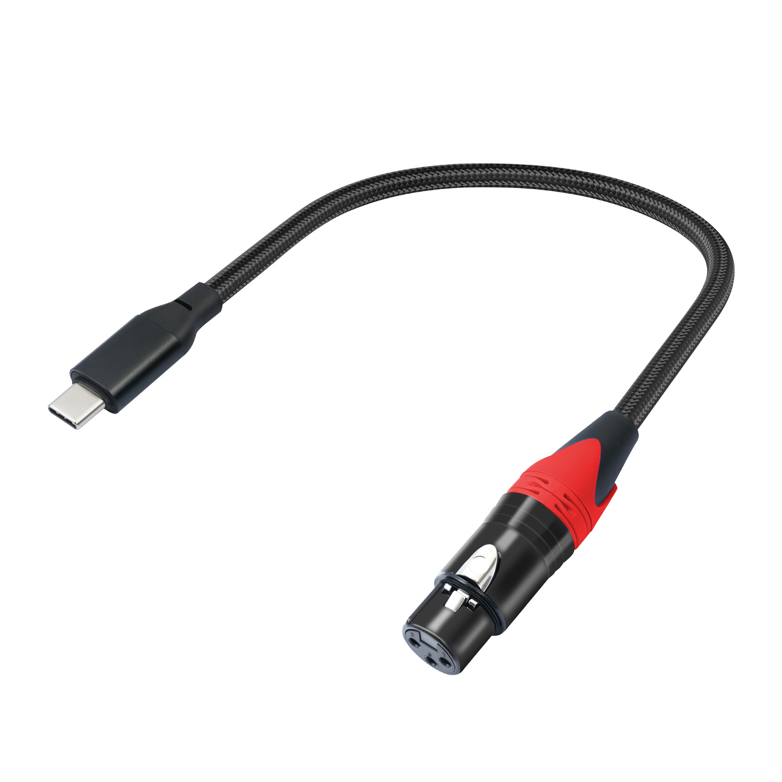 USB TYPE-C to Cardholder XLR Audio & Video Cable Built-in Chip for Connecting Phone Microphone and Recording