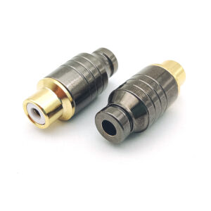 Gold Plated Soldering Type 4mm Tail Hole RCA Female Socket Cable Connector