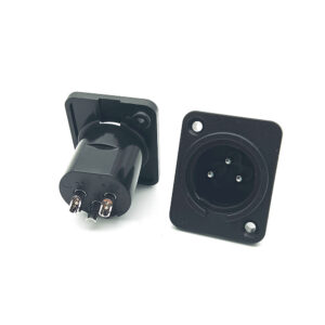 Straight 3 Pin Male Plug Panel Chassis Mount XLR Audio Plug Connector Adapters