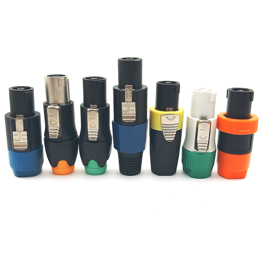 NL4 Speakon 4 Pin Male Audio Speaker Twist Lock Plugs and Female Panel Mount Plug Adapter