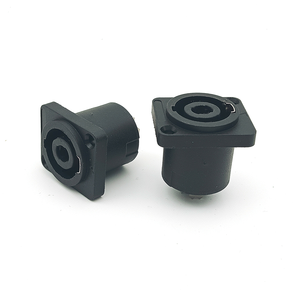 XLR 4 Pin Square Speakon Adapter Panel Mount Female Socket Speaker XLR Audio Cable Connector