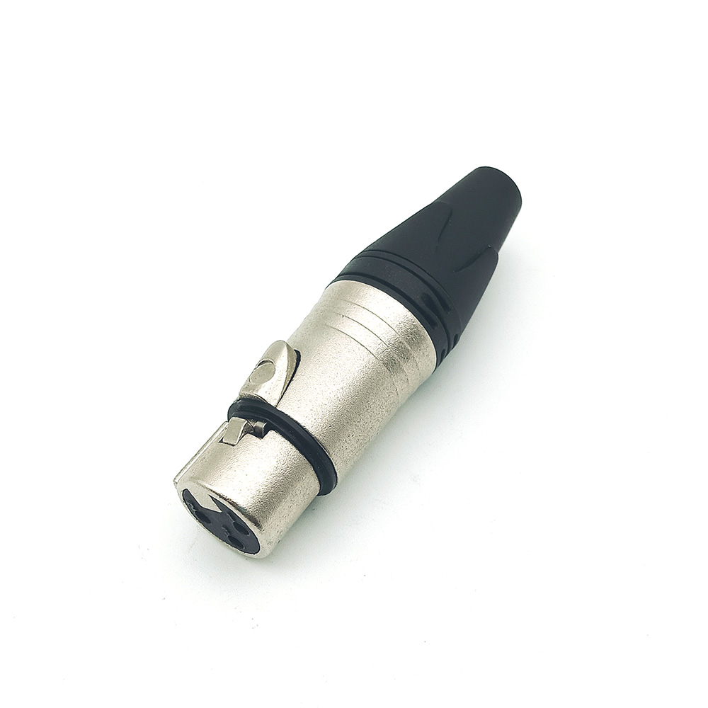 Nickel Plated Straight 3 Pin Female Plug XLR Cable Connector for Audio Mic Microphone