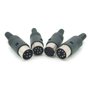 Black Plastic Shell 3/4/5/6/7/8 Pin Male Plug DIN Adapter Audio Interface AV Connector