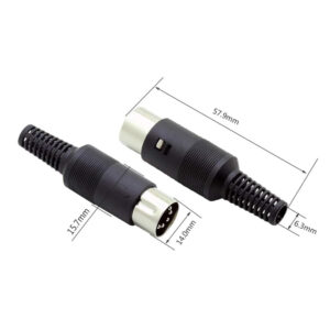Audio Connector Din 5 PIN Male Plug Solder Cable Connector with Plastic Handle for Computers Audio/Video PC BBC