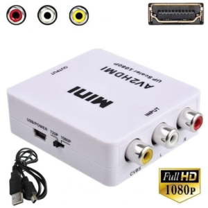 AV to HDMI Converter 1080P RCA to HDMI Adapter Composite CVBS Video Audio Sync for Old TV Projector Retro Gaming