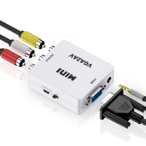 Wholesale Mini VGA2AV Adapter 1080P 60Hz Audio Video Converter CVBS RCA Projector Car Computer Compatible Plastic Metal
