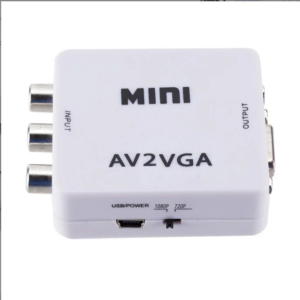 1080P Mini VGA to AV RCA Converter with 3.5mm Audio Adapter for PC/HD TV (Plastic NTSC/PAL Windows 7)
