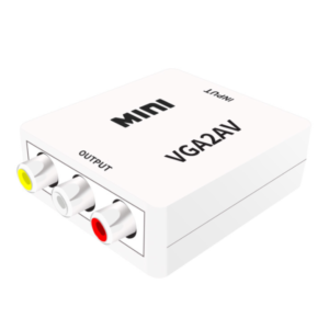 Mini White PVC VGA to AV Converter with Gold Plated Conductors for Car & Computer Use in Stock