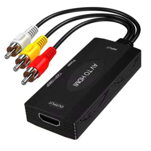 Wholesale Mini Adapter Video Audio Composite Converter Plastic Black for PS2 WII N64 HDMI to AV DC Cable Accessories RCA CVBS