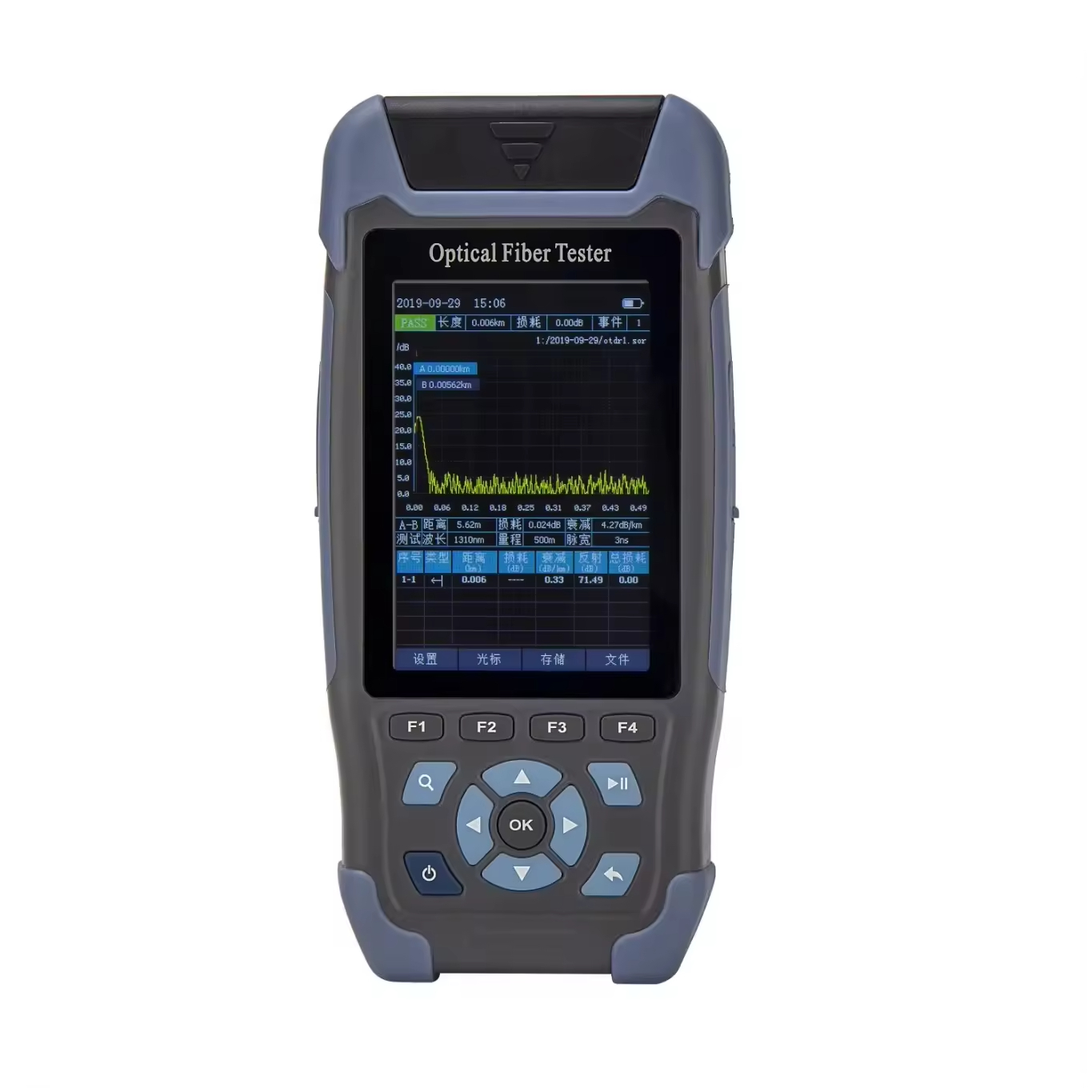 NK3200 Handheld Mini OTDR 1310/1550nm 24/22dB 60km G.652 Fiber Optic Tester Event Map Interchangeable SC/FC/ST Connectors