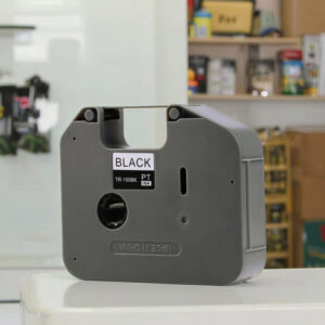 TR-100BK Label Tape Compatible 12mm Tape Label 100m Resin Black Wax Resin for Brother Brand Label Printer Typewriter