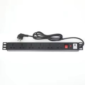 16A 10A Aluminum Alloy IP66 Low Voltage PDU 6-Position 1.5U Black CE Certified Server Rack 240V Metal & Plastic Shell and Switch