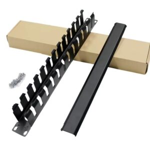 19 Inch 1U 12-Slot 24-Port Cable Manager with Cover