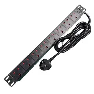 1U 19 Inch 8way British Standard UK Type Basic PDU with Power Indicator Light Orient PDU PC Socket with OEM 3m Power Cord