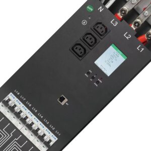 24-Port Smart Rack Mount PDU Metered 3-Phase C19 Red Sockets IP PDU Monitor Clever Lock Function Smart Meter Circuit Breaker LV