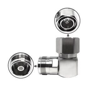 4.3-10 Male Right Angle to 4.3-10 Female Adapter Low PIM for 5G Small Cell Indoor DAS Base Station and Antenna Feeder