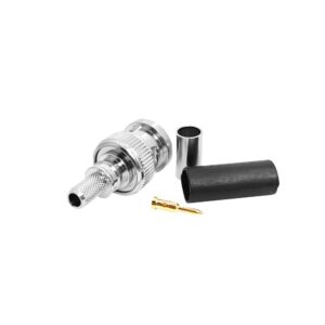50 Ohm RF Coaxial Cable Connector BNC Male Plug/Female Crimp EZ Solderless for LMR195 RG58 LMR200 Coax Cable