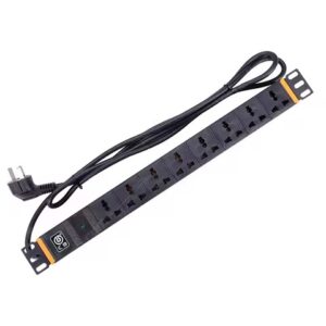 8-Outlet Rack Mount PDU Metal Power Distribution Unit IP66 Rated CE Certified Low Voltage Universal 10A 16A Sockets for Server