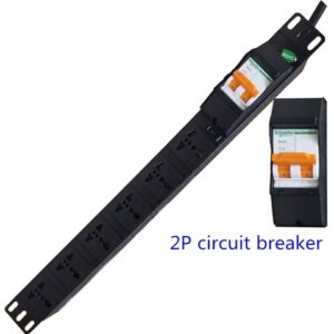 Black 19-inch 1U Orient Basic PDU Power Distribution Unit 8-port Universal PDU with Power Light Indicator Factory Guangdong