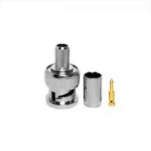 BNC Male Crimp Connector for RG59 Coaxial Cable Plug for Video Surveillance Systems Test Equipment & RF Applications
