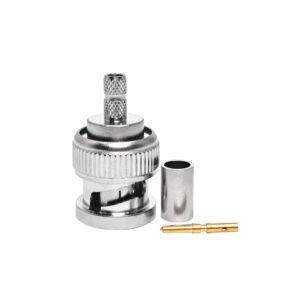 BNC Male Crimp Connector for ST212 Coaxial Cable Bayonet Plug for CCTV Camera & Video Surveillance System