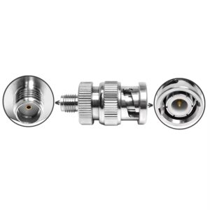 BNC Male to SMA Female Adapter 50 Ohm RF Coaxial Converter for CCTV Camera Test Equipment and GPS Antenna