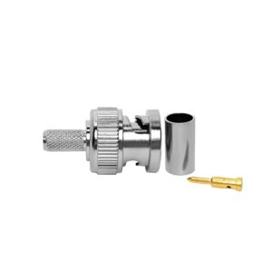 BNC Series Straight BNC Male Plug Crimp Connector for RG58 RG59 WDFR195 RG400 WDFR200 RG142 RG303 RG223 RG402 Coaxial Cable