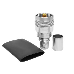 Brass UHF Male Adapter Crimp to RG8 / RG213 / RG214 / LMR400 / H1000 Type Connector Converter for Broadcast RF Signal Transmission