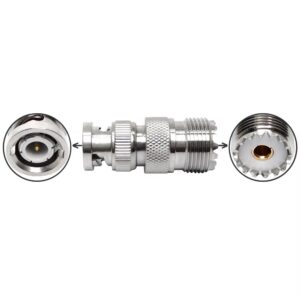 HF Female to BNC Male Adapter SO 239 to BNC Plug Converter for Ham Radio & Test Equipment Connection