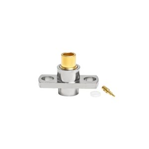 MMBX Male 2-Hole Flange Connector for 0.086" & 0.141" Cable (086 & 405 Series) Panel Mount for High-Density RF Modules