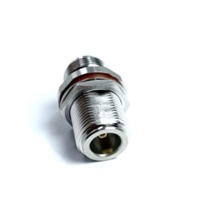 N Female Bulkhead to N Female Feed Through Connector with Copper Contacts IP55 Rated 500V for RF Panel Mount