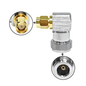 N Female Right Angle to SMA Male Adapter 90 Degree Elbow Low Loss for Test Equipment Base Station Antenna and RF Module