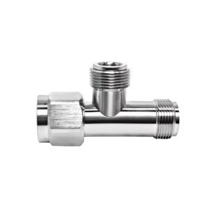 N Male to Dual N Female Port T-Adapter with Copper Contact IP55 Rated 50 Ohm for RF Microwave System Testing