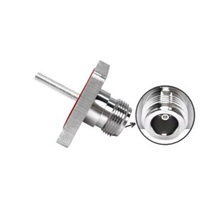 N-Type Female Panel Mount Flange 32x32mm Square Plate with M5 4 Holes for RF Connector Installation