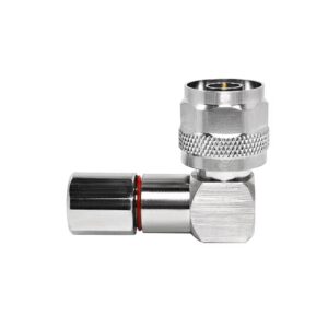 N-Type Male Right Angle to LMR300 Coaxial Cable Adapter with Copper Contact IP55 Brass Housing for RF Communication Equipment